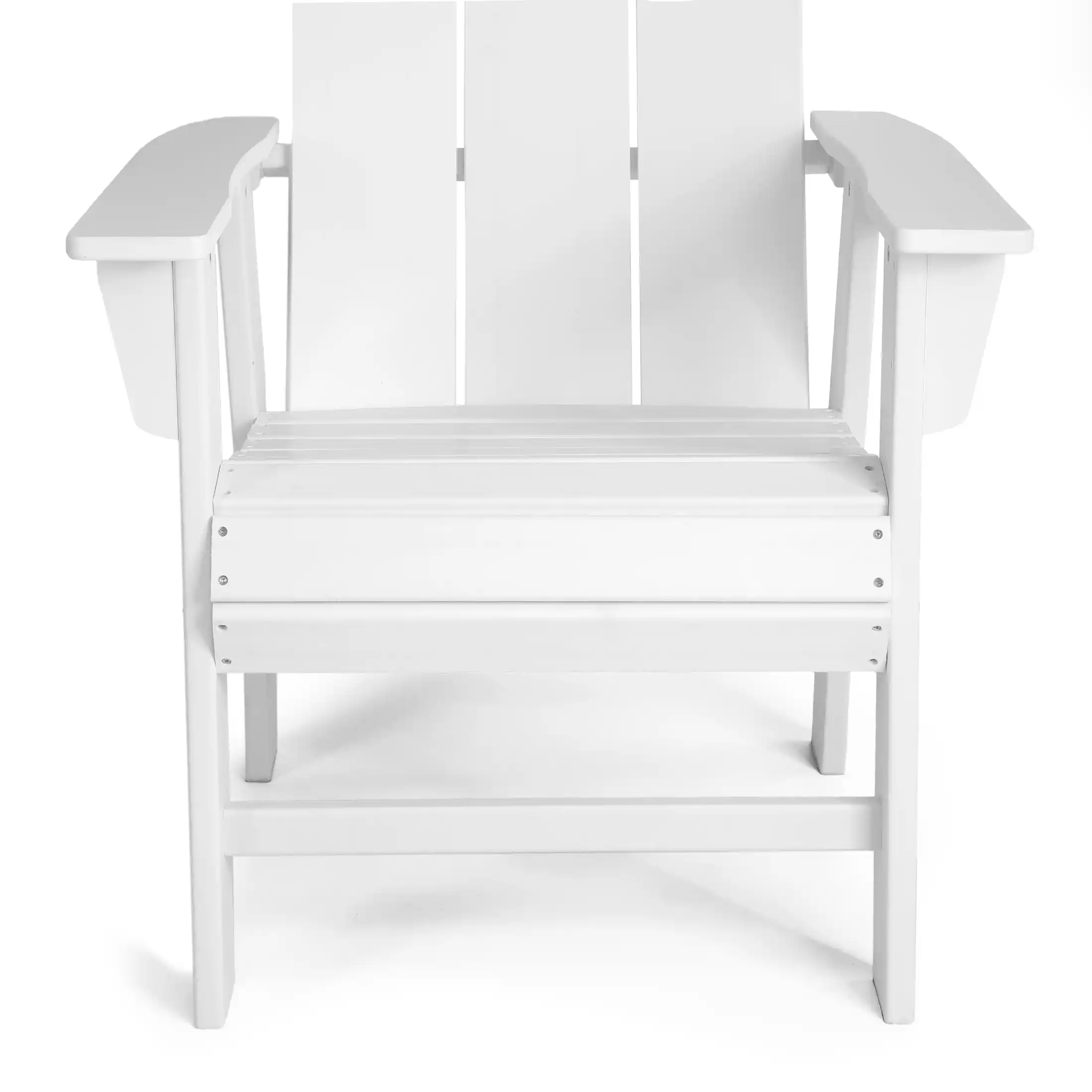 Alt View 4. WestinTrends - WestinTrends Ashore Outdoor Patio HDPE Plastic Modern Adirondack Dining Chair - White.
