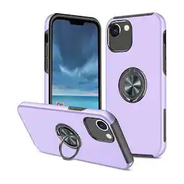 Entronix - iPhone 16E Case with 360º Circular Ring Gripstand for Ultimate Protection - Purple
