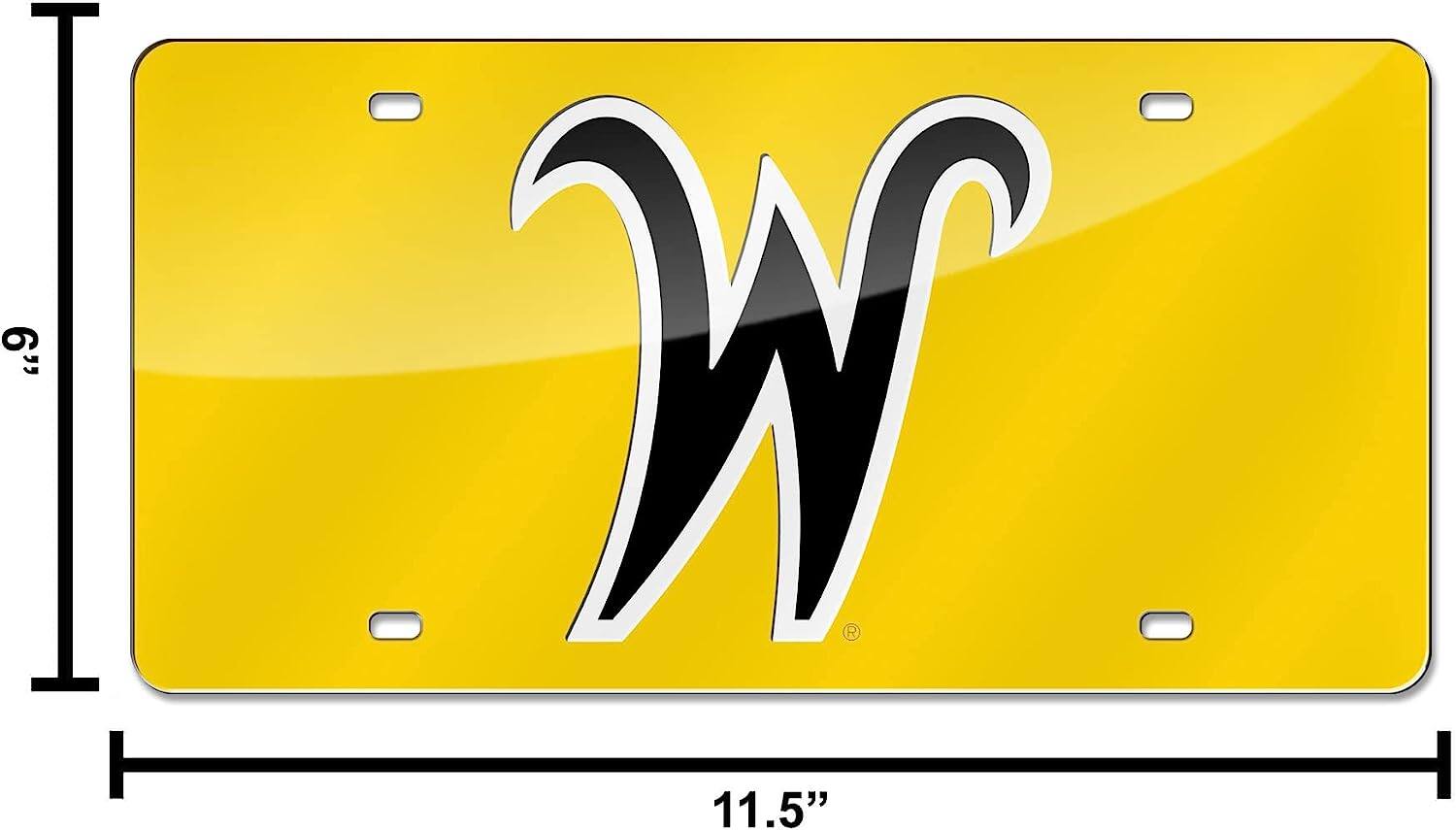 Alt View 4. Rico Industries - Wichita State Shockers Yellow Mirrored Laser Cut License Plate Laser Tag - Multi.