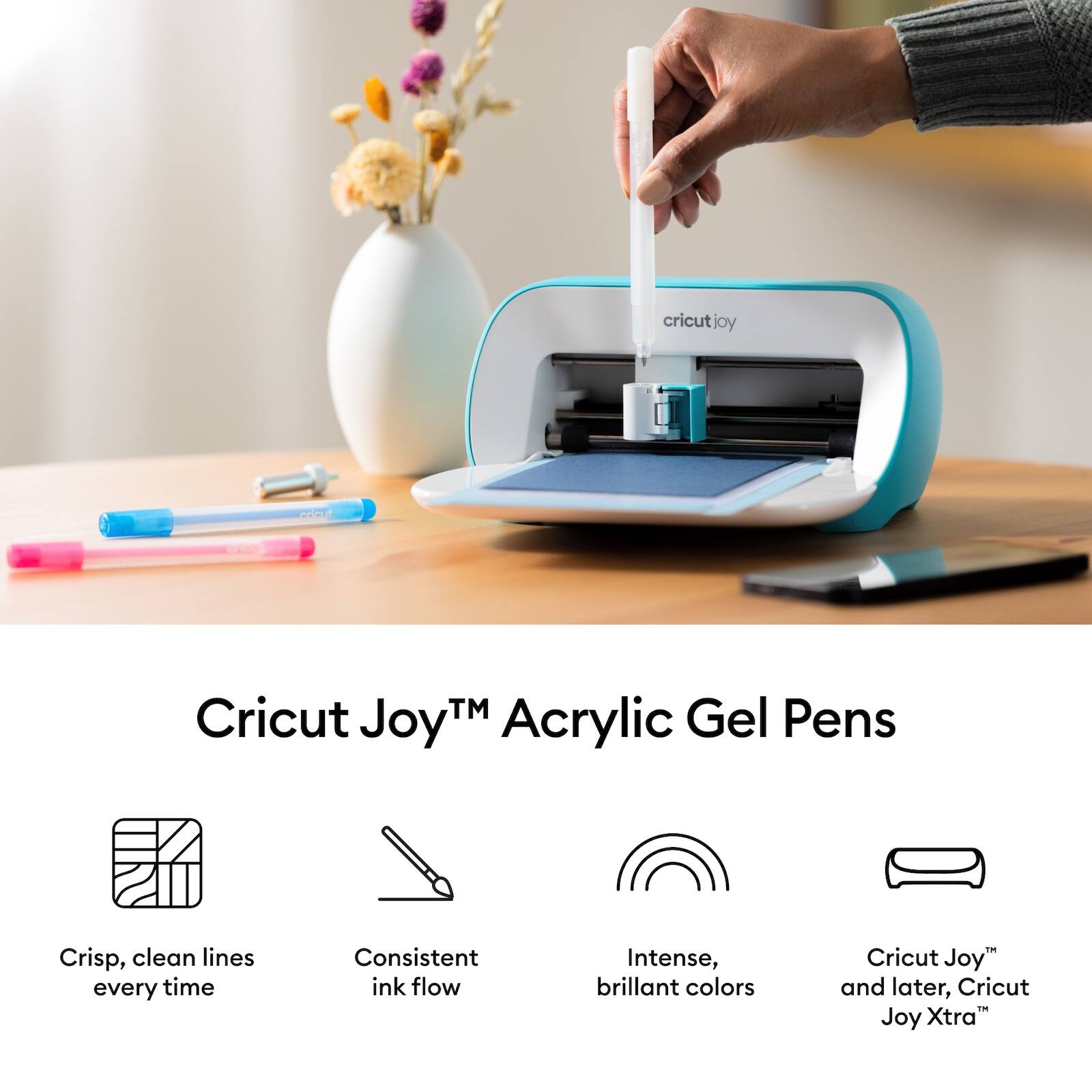 Cricut Acrylic Gel Pens Set, 1.0 mm, 4 Count For use with Joy 