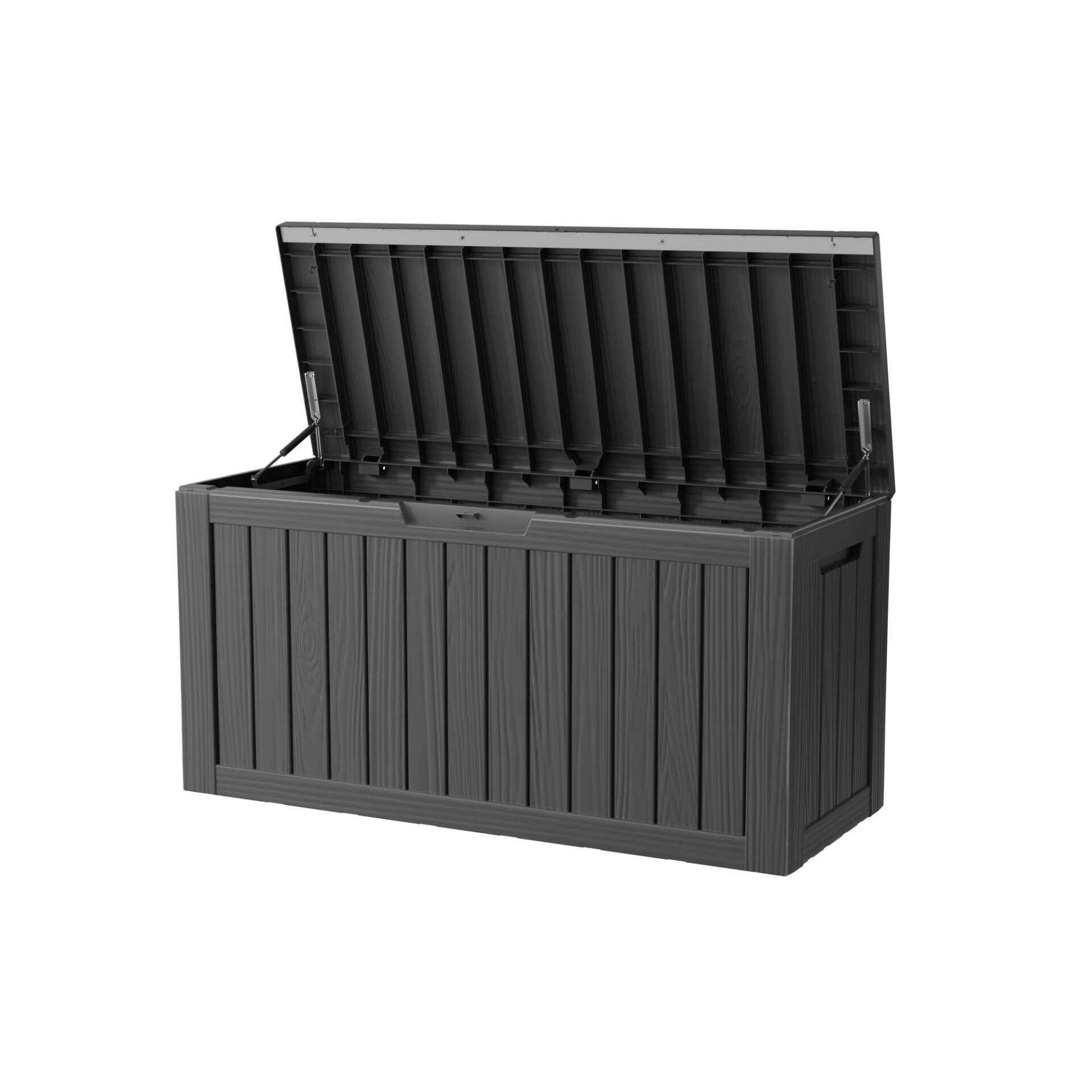 Front. Chery Life - 80 Gallon Outdoor Storage Lockable Deck Box for Patio Cushion, Garden Tools - Black.