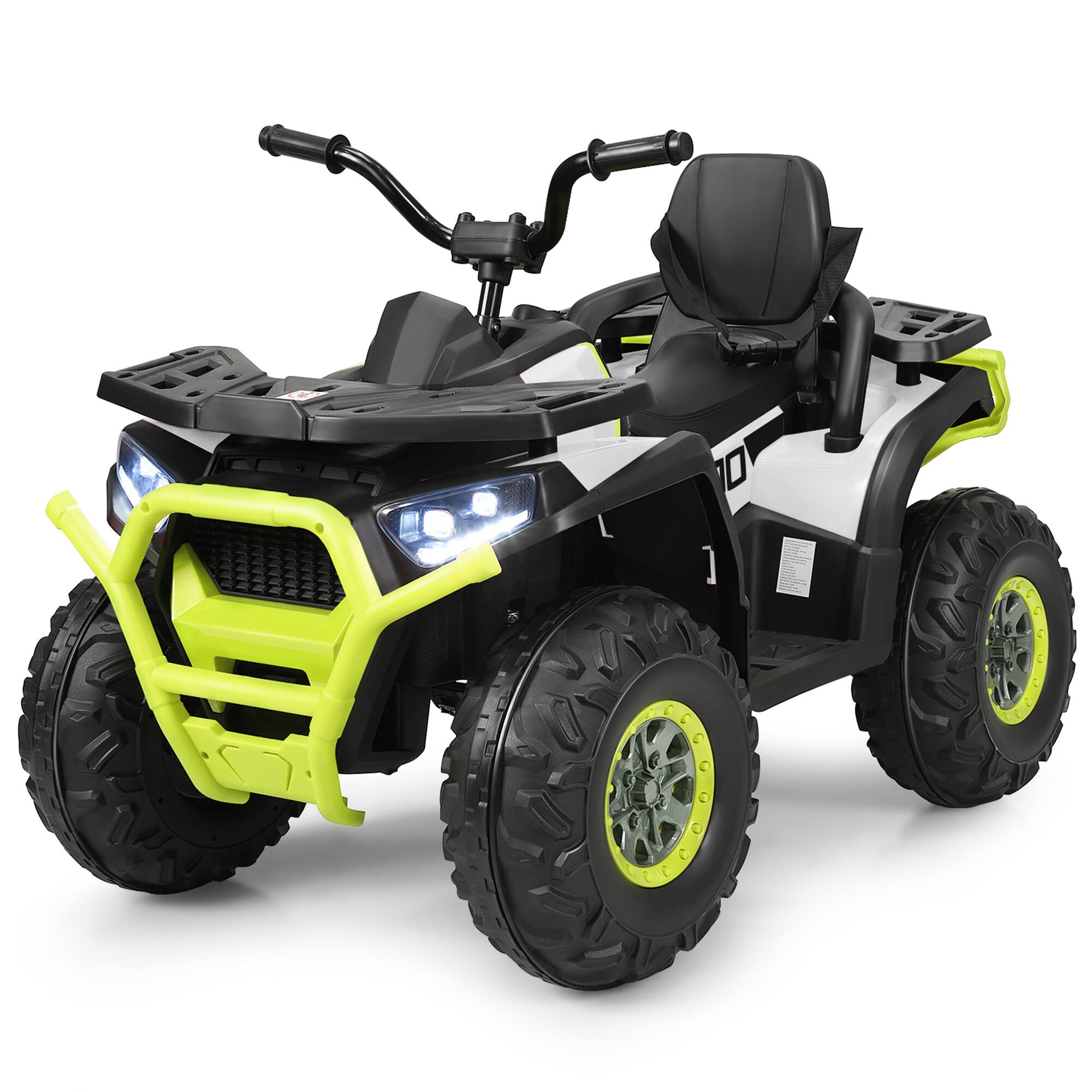 Alt View 3. Gymax - Gymax 12V Electric Kids Ride On Car ATV 4-Wheeler Quad w/ LED Light White - White.