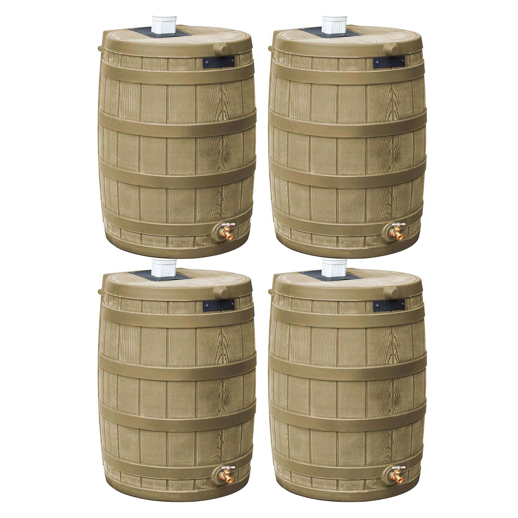 Good Ideas - Rain Wizard 50 Gallon Plastic Barrel Water Collector, Khaki (4 Pack) price history on PriceWatchPro