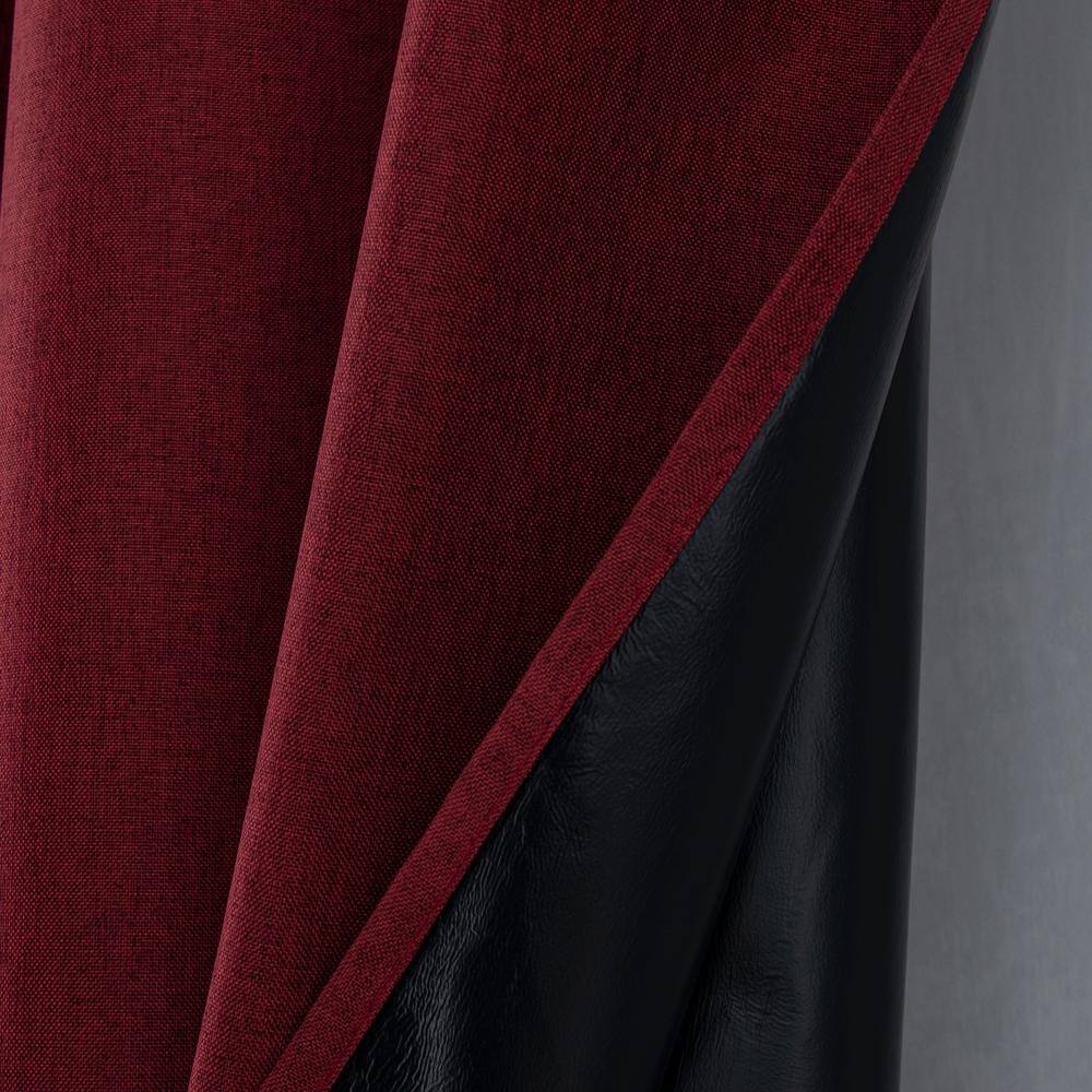Angle. RT Designers Collection - RT Designers Collection Cabana Two Pack Premium Grommet Curtain Panel 54" x 84" Burgundy - Burgundy.