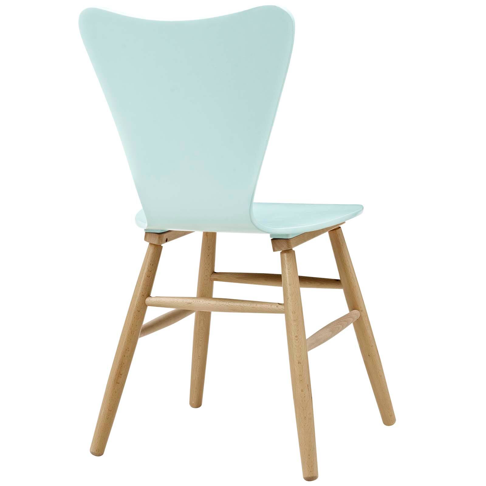 Back. Modway - Cascade Wood Dining Chair by Modway - Light Blue.