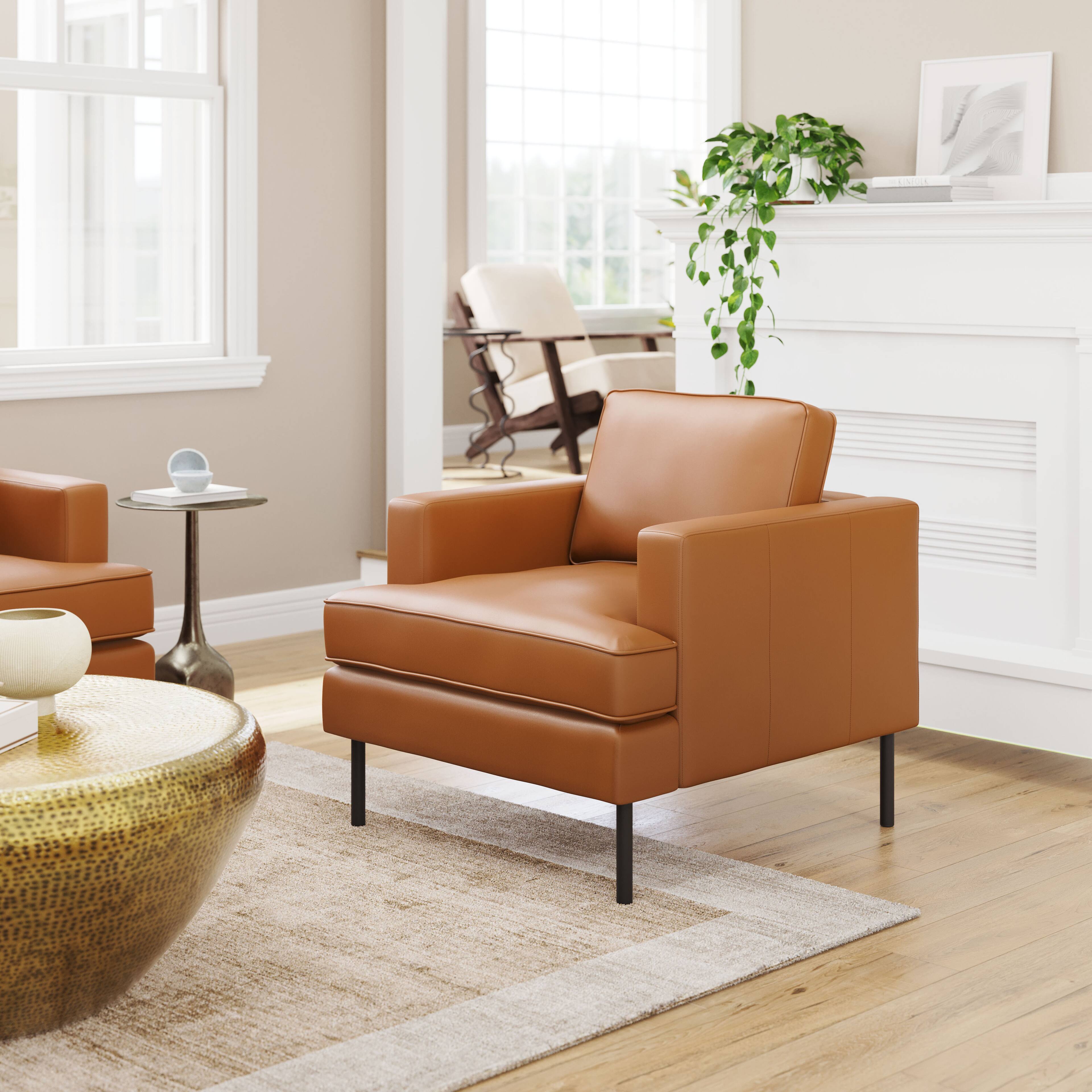 Angle. Hivvago - Decade Armchair Brown - Brown.