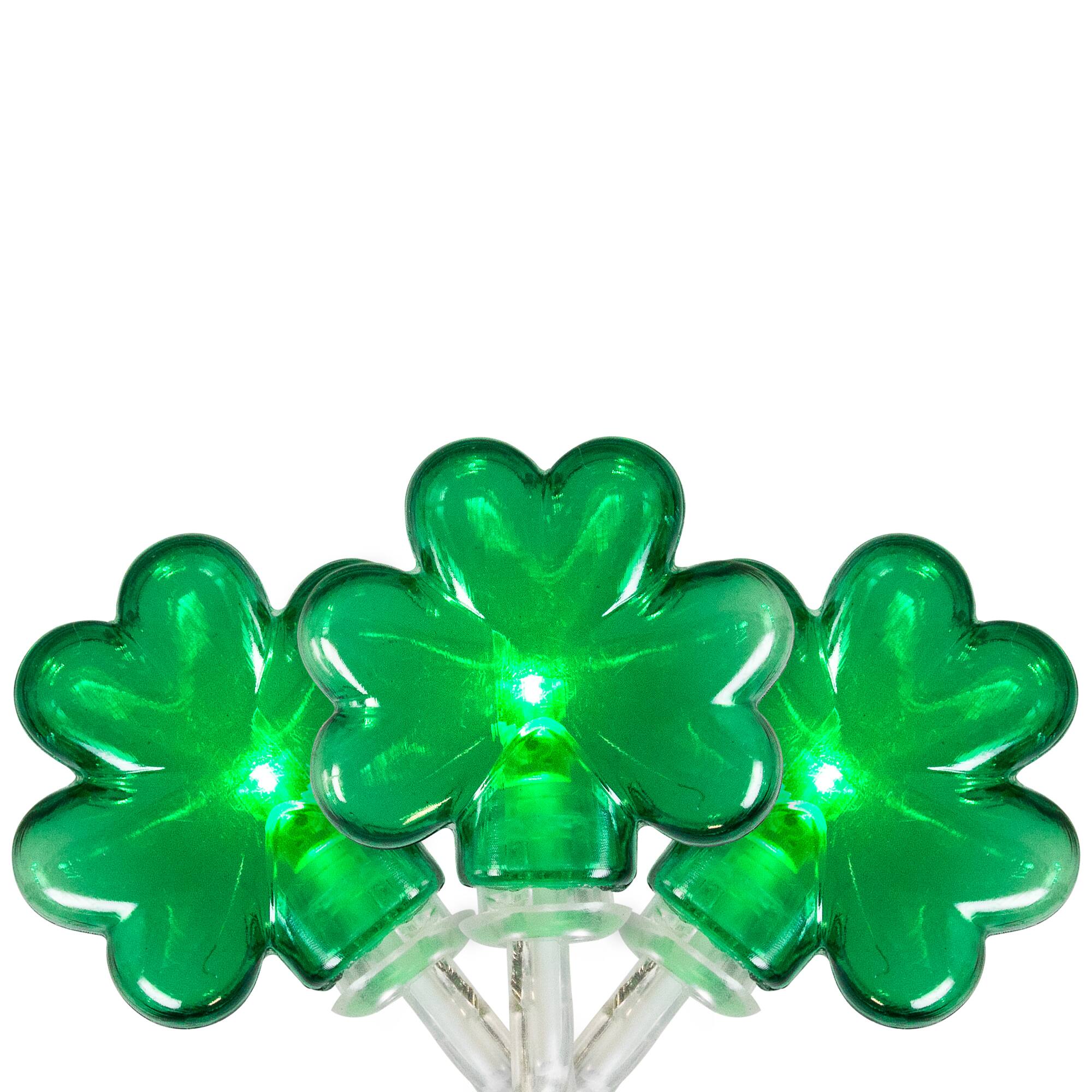 Front. Northlight - 20-Count Green LED Mini St Patrick's Day Shamrock Lights - 7ft Clear Wire - Green.