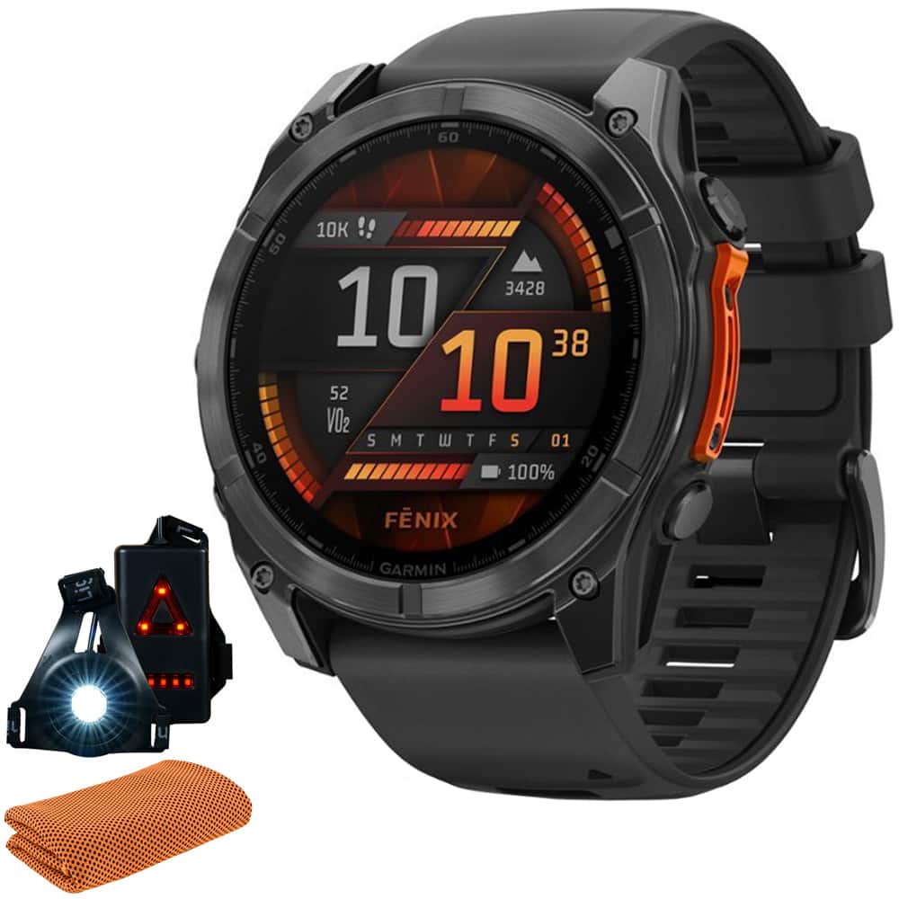 Garmin - Fenix 8 51 mm, AMOLED Slate Gray with Black Silicone Band + Accessories Bundle - Slate Gray - (2024)