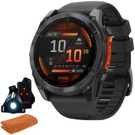 Garmin - Fenix 8 51 mm, AMOLED Slate Gray with Black Silicone Band + Accessories Bundle - Slate Gray - (2024)