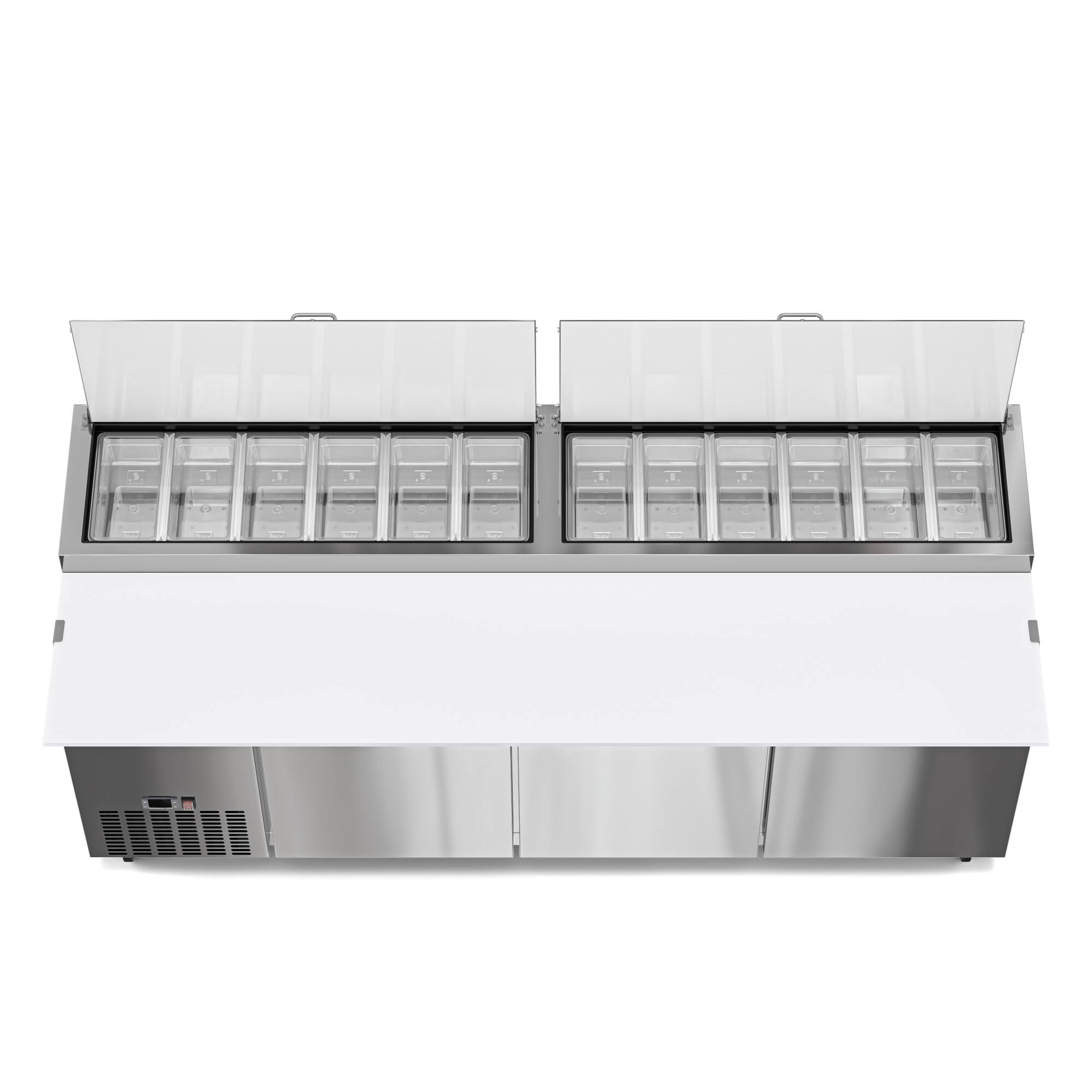 Alt View 3. Koolmore - 92 In. Three Door Commercial Pizza Prep Refrigerator in Stainless-Steel (KM-RPPS-3DSS) - Stainless-Steel.