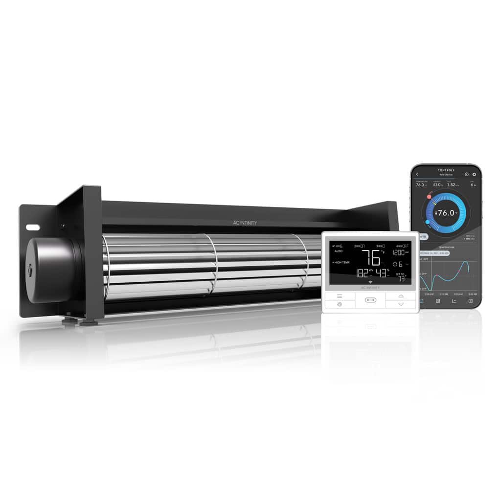 AC Infinity - AIRBLAZE T14, Fireplace Blower 14" with Temperature Controller