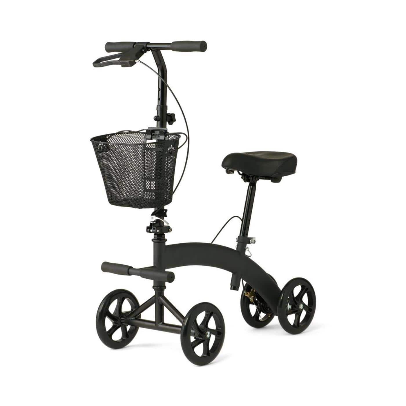 Left Zoom. Medline - Manual Seated Scooter with Footrest and Basket - Black.