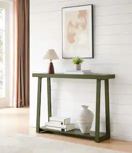 Kings Brand Furniture - Emma Narrow Console Table with Lower Shelf - Avocado