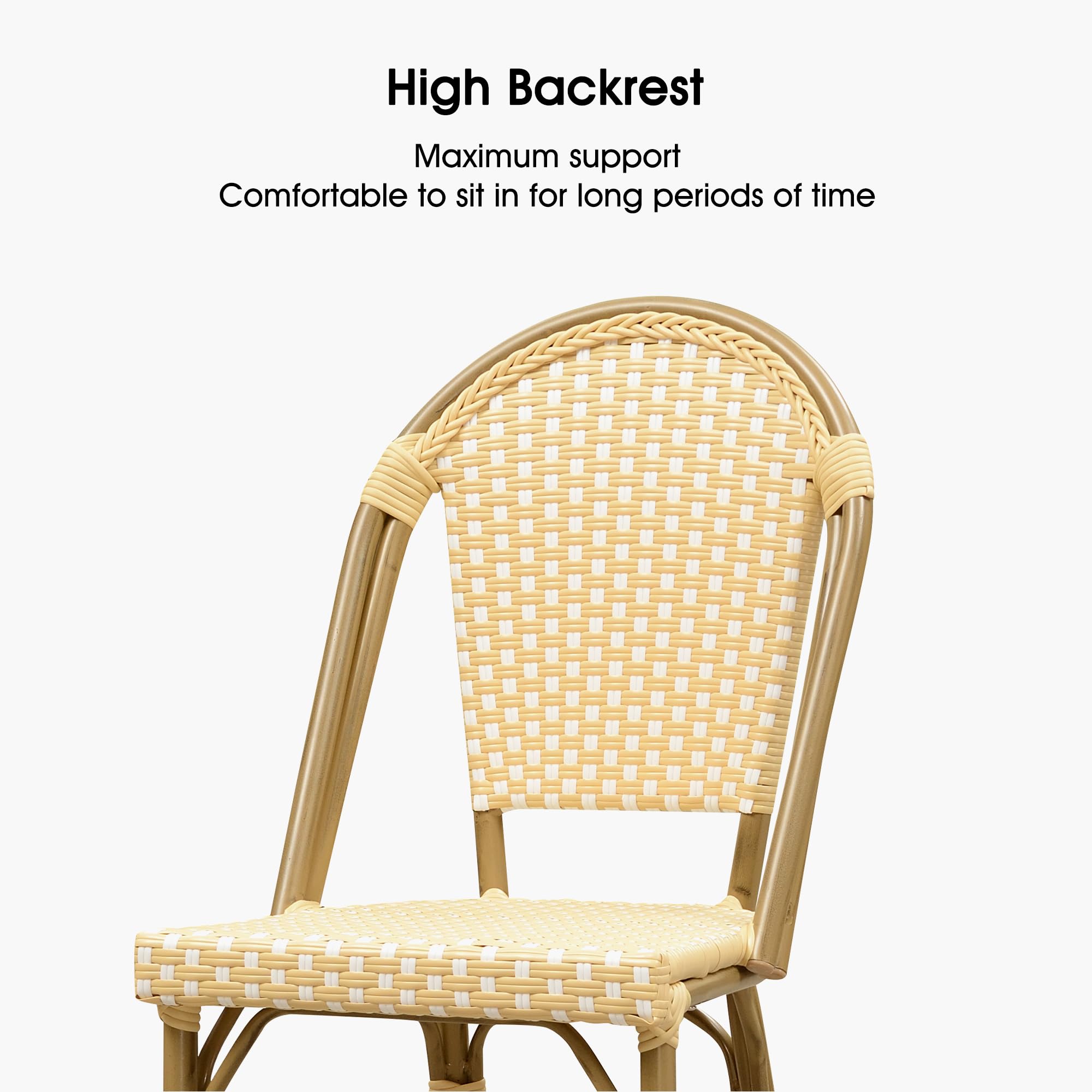 High Backrest  
Maximum support  
Comfortable to sit in for long periods of time