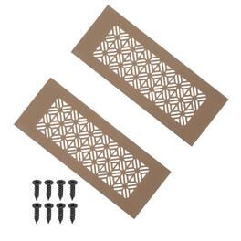 Unique Bargains - 8"x3" Door Air Vent Cover, 2pcs Heavy Duty Aluminum Alloy Grille Louvered with Mounting Screws for Cabinet Wardrobe - Brown