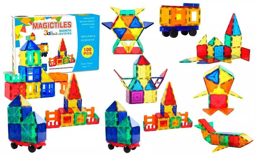 MAGICTILES  
3D PUZZLE BUILDING  
MAGNETIC BLOCKS CONNECT MAGICTILES OND PEN-FROED 72.55 MAGNETIC 30PU. BUILDING EDUCATIONAL EXCELLENCE  
100 PCS  
ENTERTAINING AND EDUCATIONAL