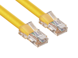 Cable Leader - Cat 5e Ethernet Cable, Non-Booted 24 AWG RJ45 Patch, Gigabit for Patch Panel, Switch, Server Rack, Router - Yellow