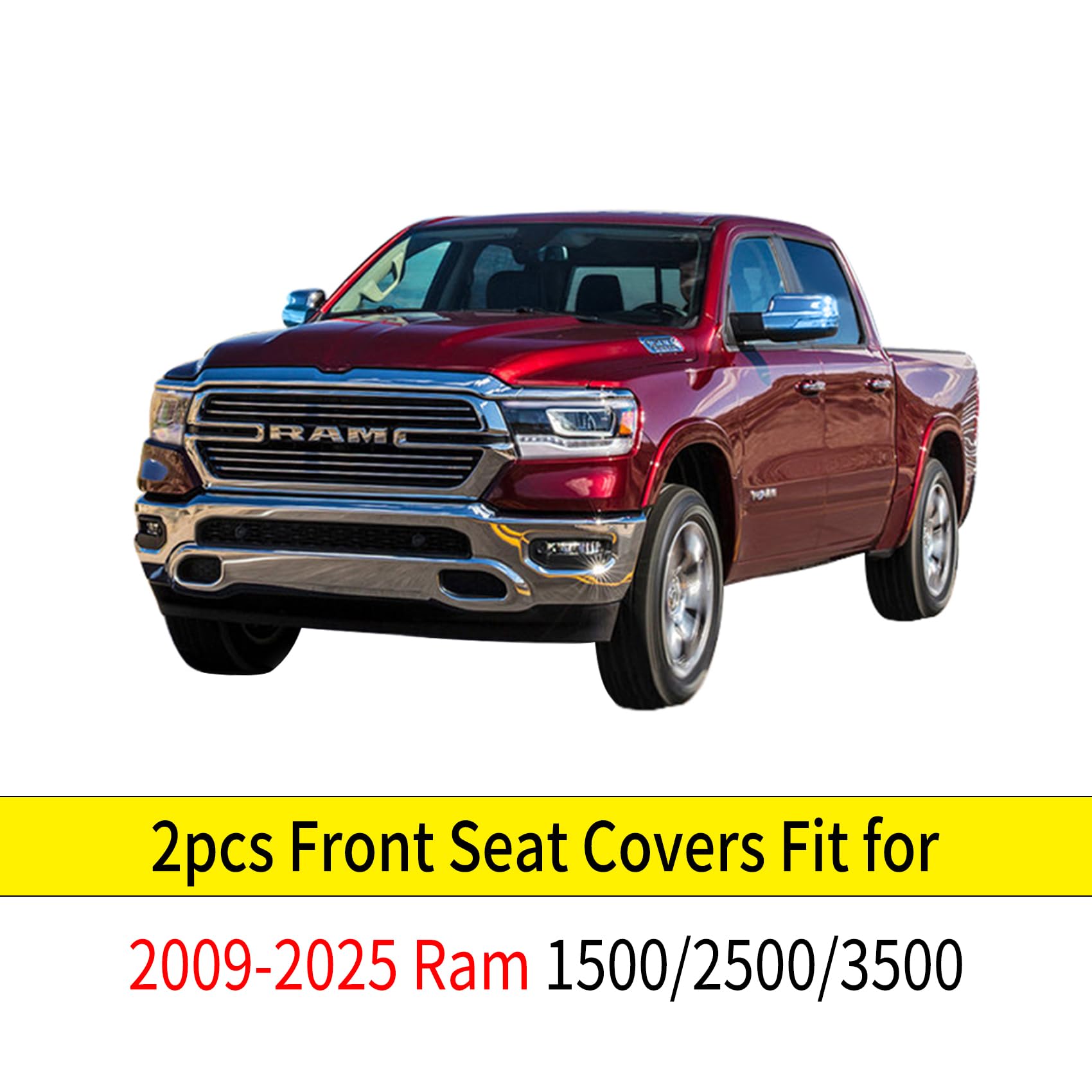2pcs Front Seat Covers Fit for  
2009-2025 Ram 1500/2500/3500