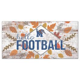 Fan Creations - Memphis Tigers 6'' x 12'' Hello Football Wall Art - White
