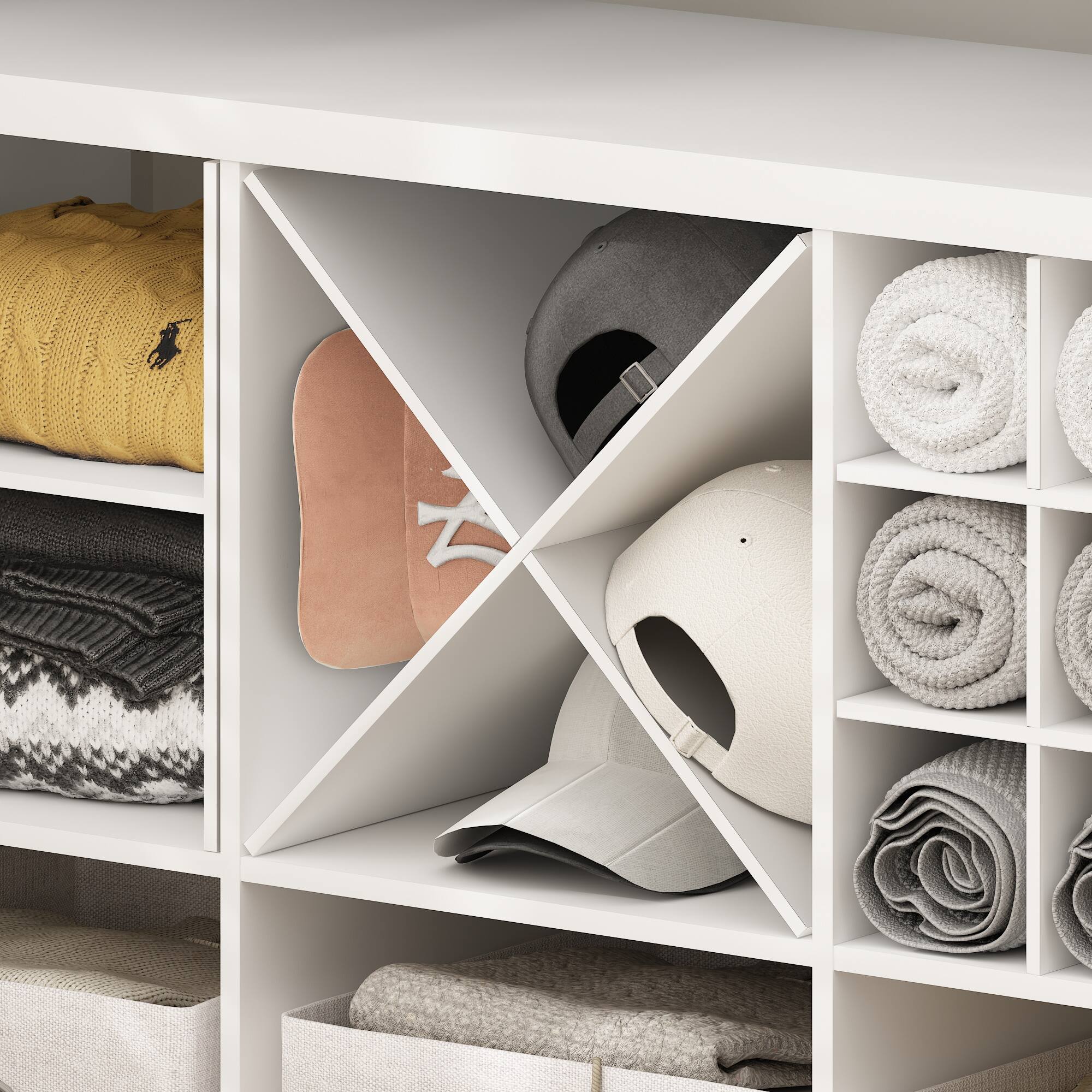 Alt View 5. Furinno - Cubicle X-Shelf Cube Organizer Insert - White.