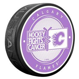 Mustang Drinkware - Calgary Flames Hockey Fights Cancer Puck - Multicolor