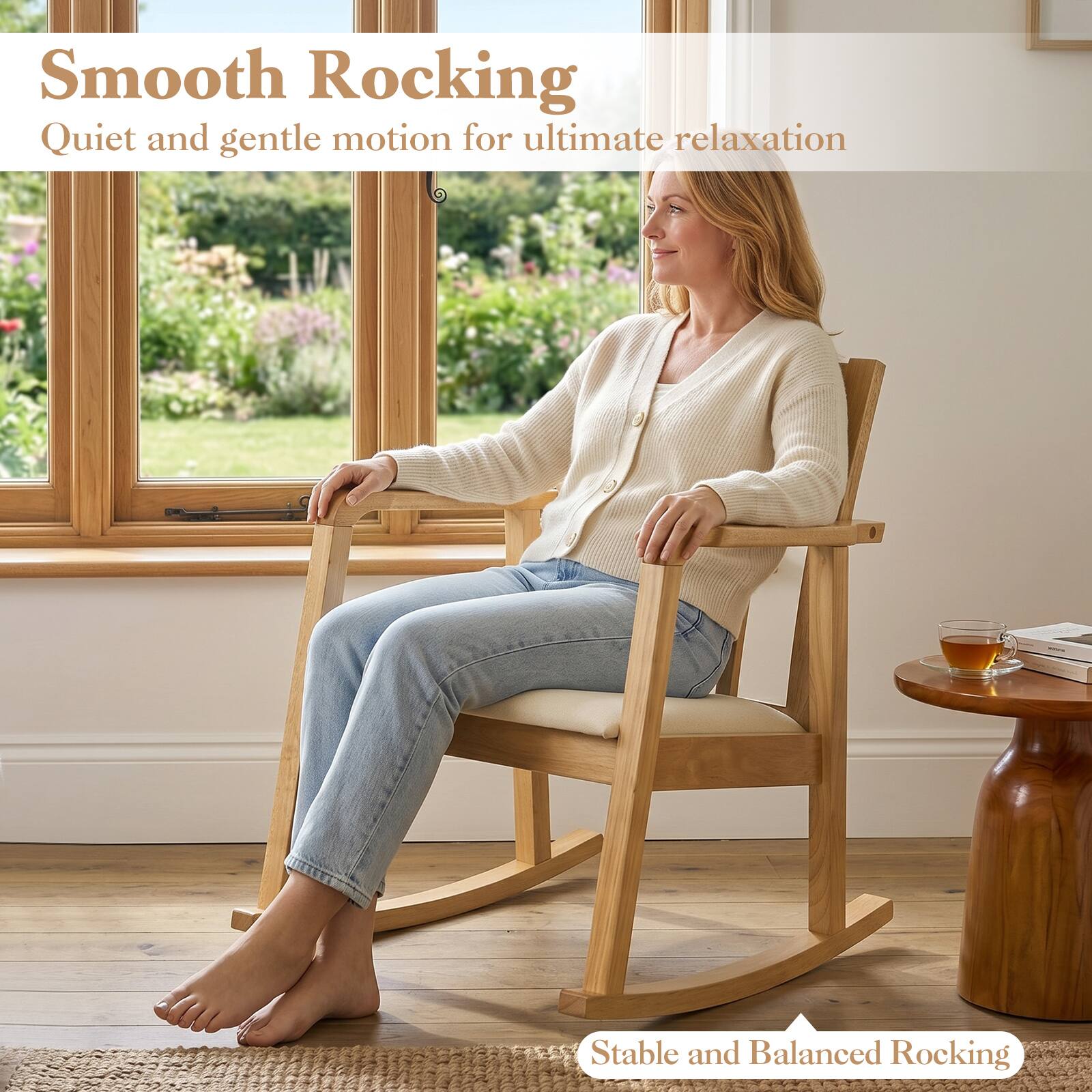 Smooth Rocking  
Quiet and gentle motion for ultimate relaxation  

Stable and Balanced Rocking