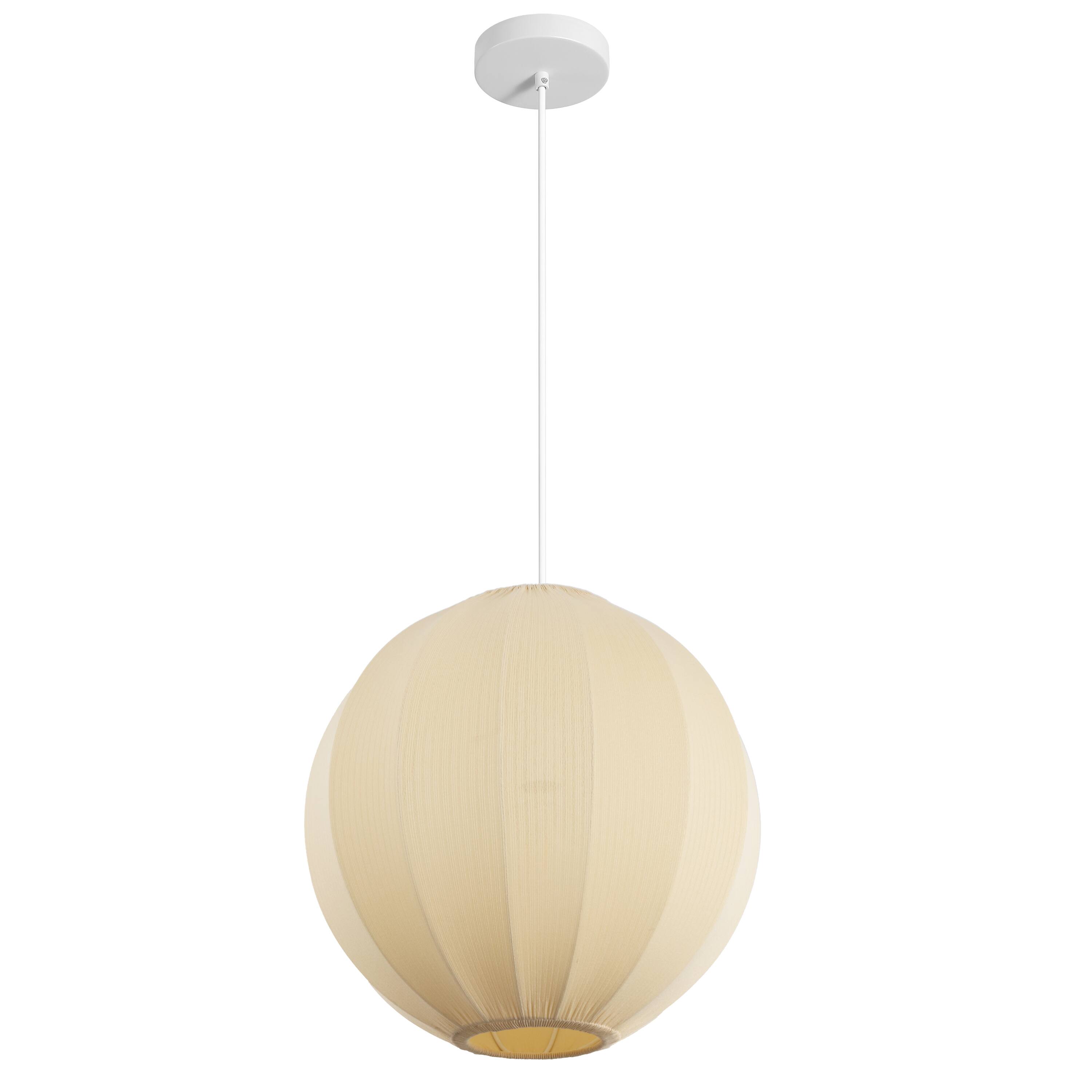 Alt View 7. Jonathan Y - Sia 16" 1-Light Scandinavian Japandi Adjustable Lantern Metal with Ribbed Cocoon Globe Shade LED Pendant, Beige - Beige.