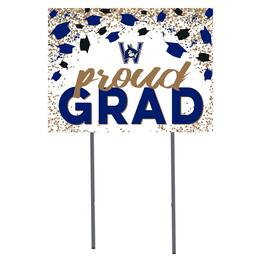 Jardine - Westfield State Owls 18" x 24" Proud Grad Yard Sign - White