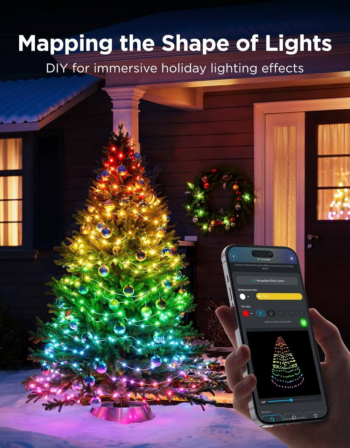 Mapping the Shape of Lights  
DIY for immersive holiday lighting effects

- Display comesponding as bugicose K your Yogu skintch.
- Recognation Ufed Control
- Background color
- 100%
- F8 aslor
- /
- Side c UNIC cored 291
- 1000
- Denction C