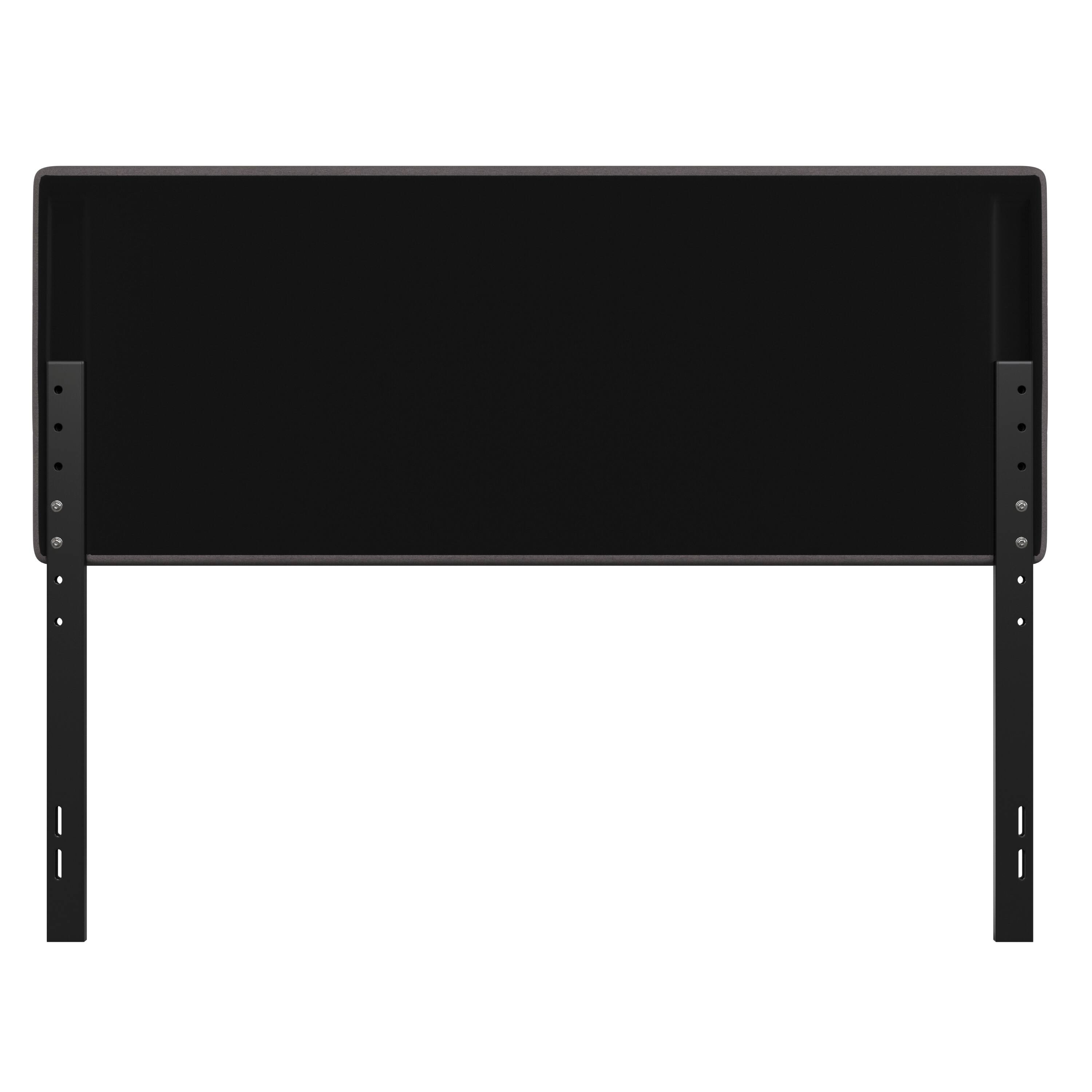 Alt View 7. Emma + Oliver - Gannon Modern Upholstered Headboard with Horizontal Line Stitching and Adjustable Height Rails - Gray.