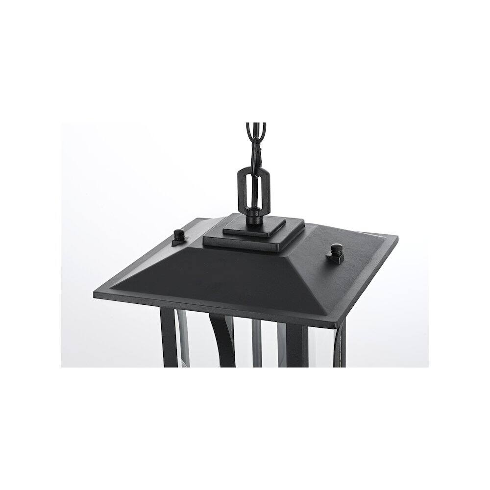 Alt View 4. Elegant Lighting - Thayer 7 inch Outdoor Pendant in Black - Black.