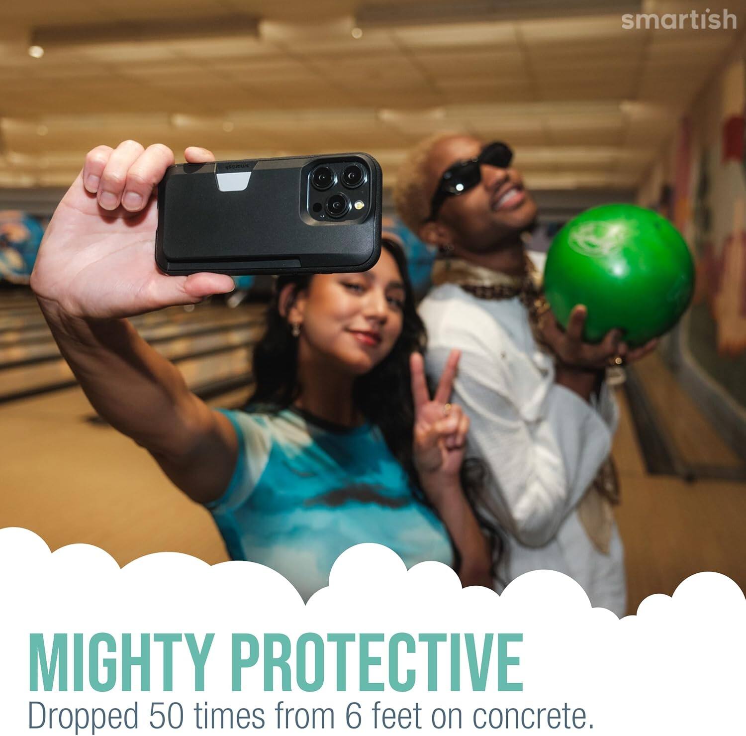 smartish  
MIGHTY PROTECTIVE  
Dropped 50 times from 6 feet on concrete.
