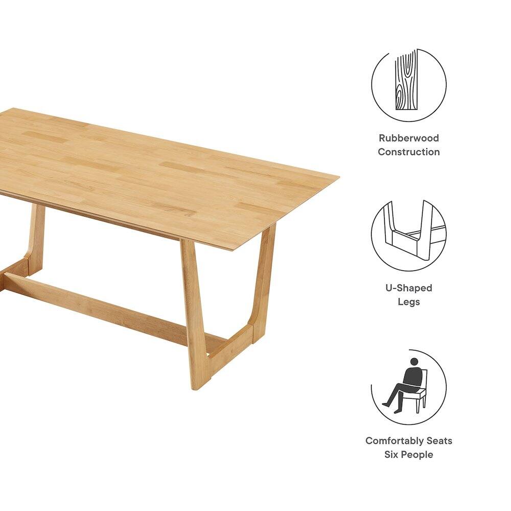 Rubberwood Construction  
U-Shaped Legs  
Comfortably Seats Six People
