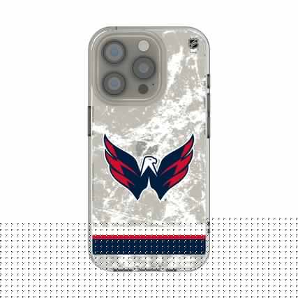 Front. Keyscaper - Washington Capitals iPhone Stripe Clear Ice Case - 15 Pro Max - Multicolor.