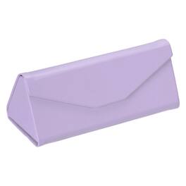 Unique Bargains - Foldable Glasses Case, Triangle Magnetic Sunglass Organizer, PU Leather Hard Eyeglass Case for Women/Men - Soft Violet