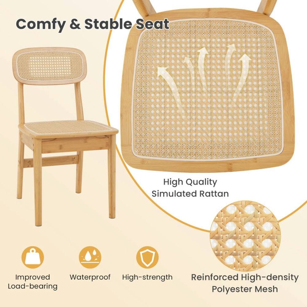 Comfy & Stable Seat

High Quality Simulated Rattan

Improved Load-bearing

Waterproof

High-strength

Reinforced High-density Polyester Mesh