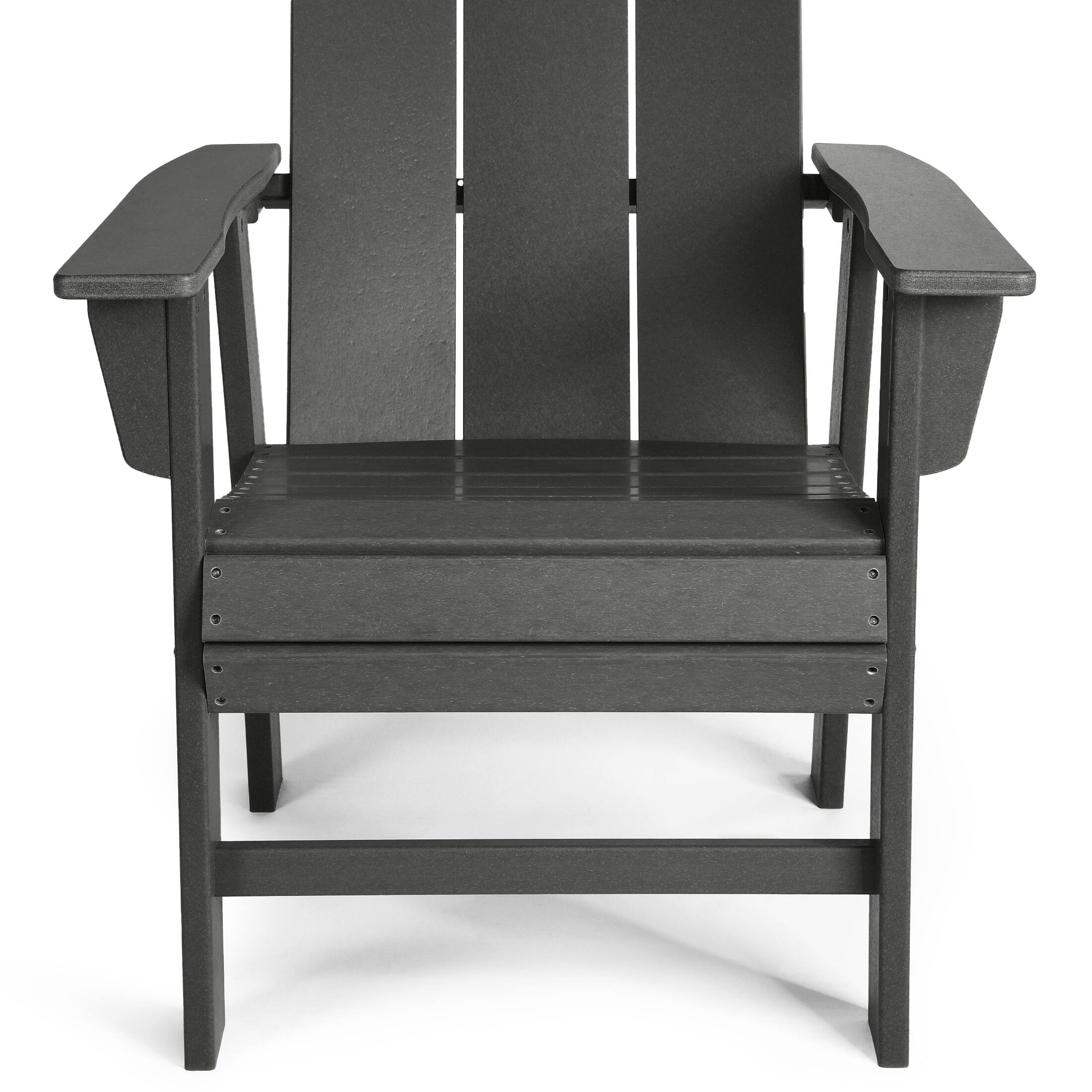 Alt View 4. WestinTrends - WestinTrends Ashore Outdoor Patio HDPE Plastic Modern Adirondack Dining Chair - Gray.