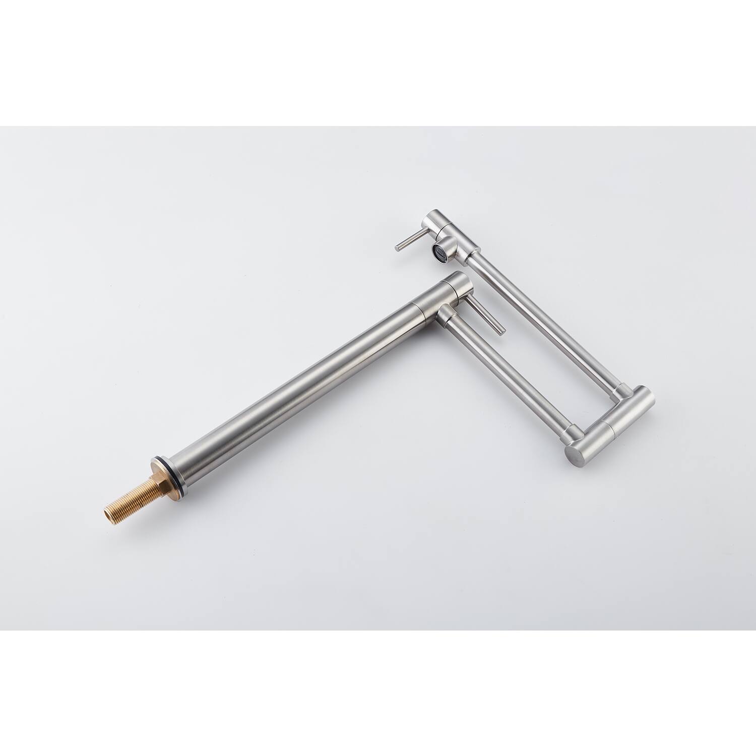 Left. Siljoy - Pot Filler Faucet with Extension Shank - Brushed Nickel.