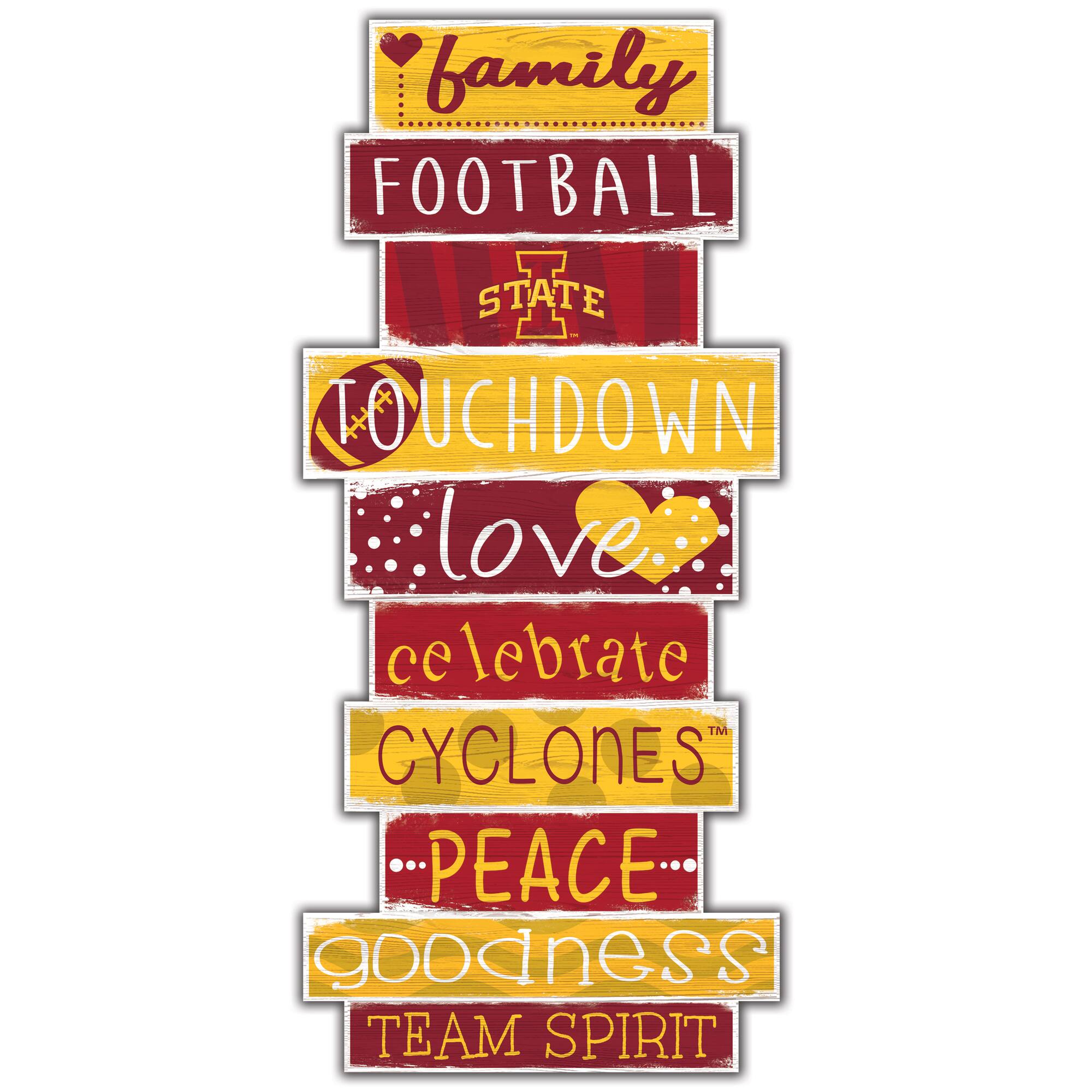 Iowa State Cyclones 5'' x 24'' Celebrations Stack Sign