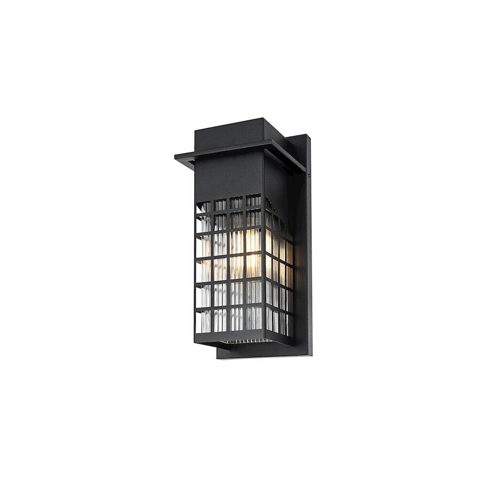 Left. Elegant Lighting - Palmer 7 inch Outdoor Pendant in Black - Black.