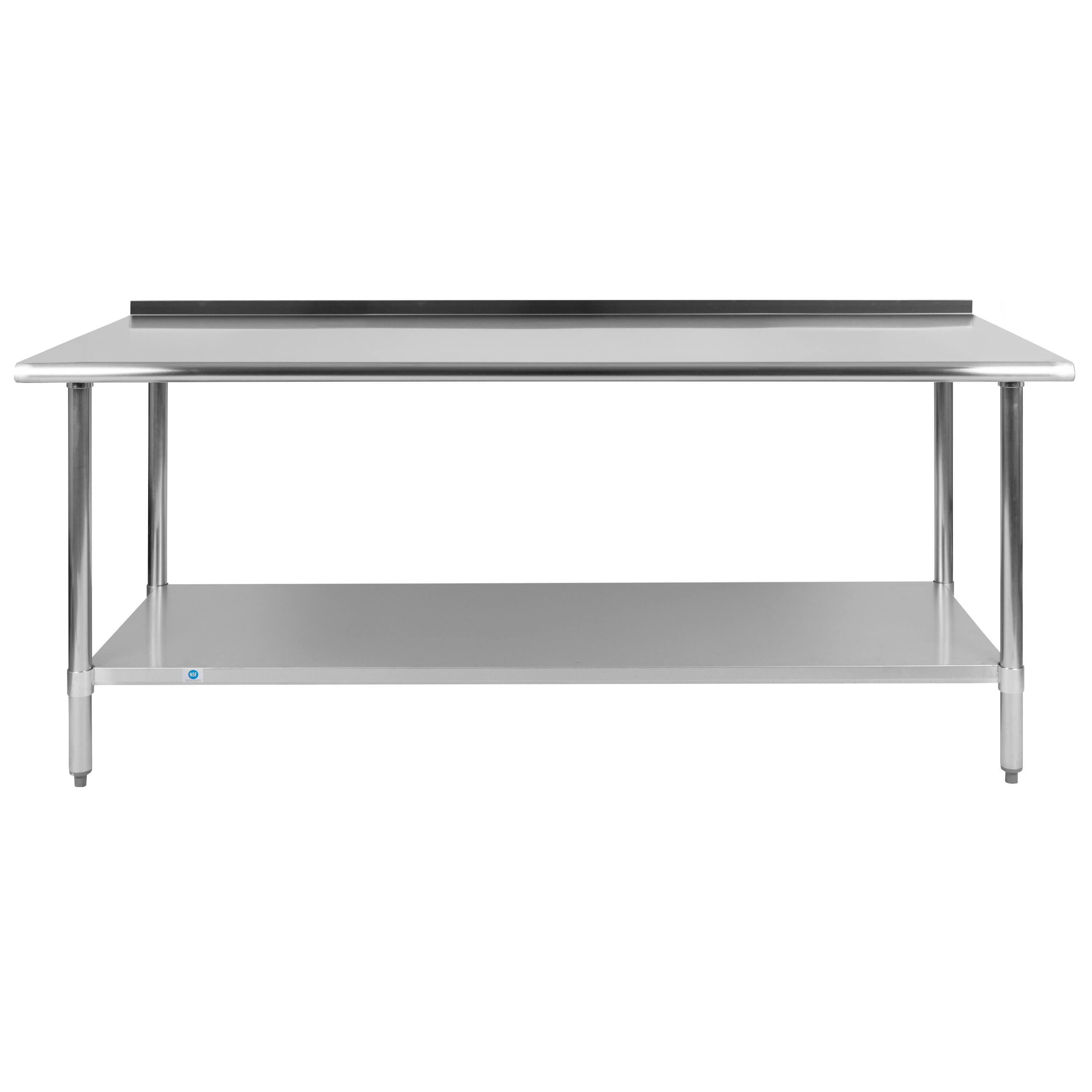 Alt View 7. Emma + Oliver - Stainless Steel 18 Gauge Prep and Work Table with Backsplash and Shelf, NSF - Stainless Steel.