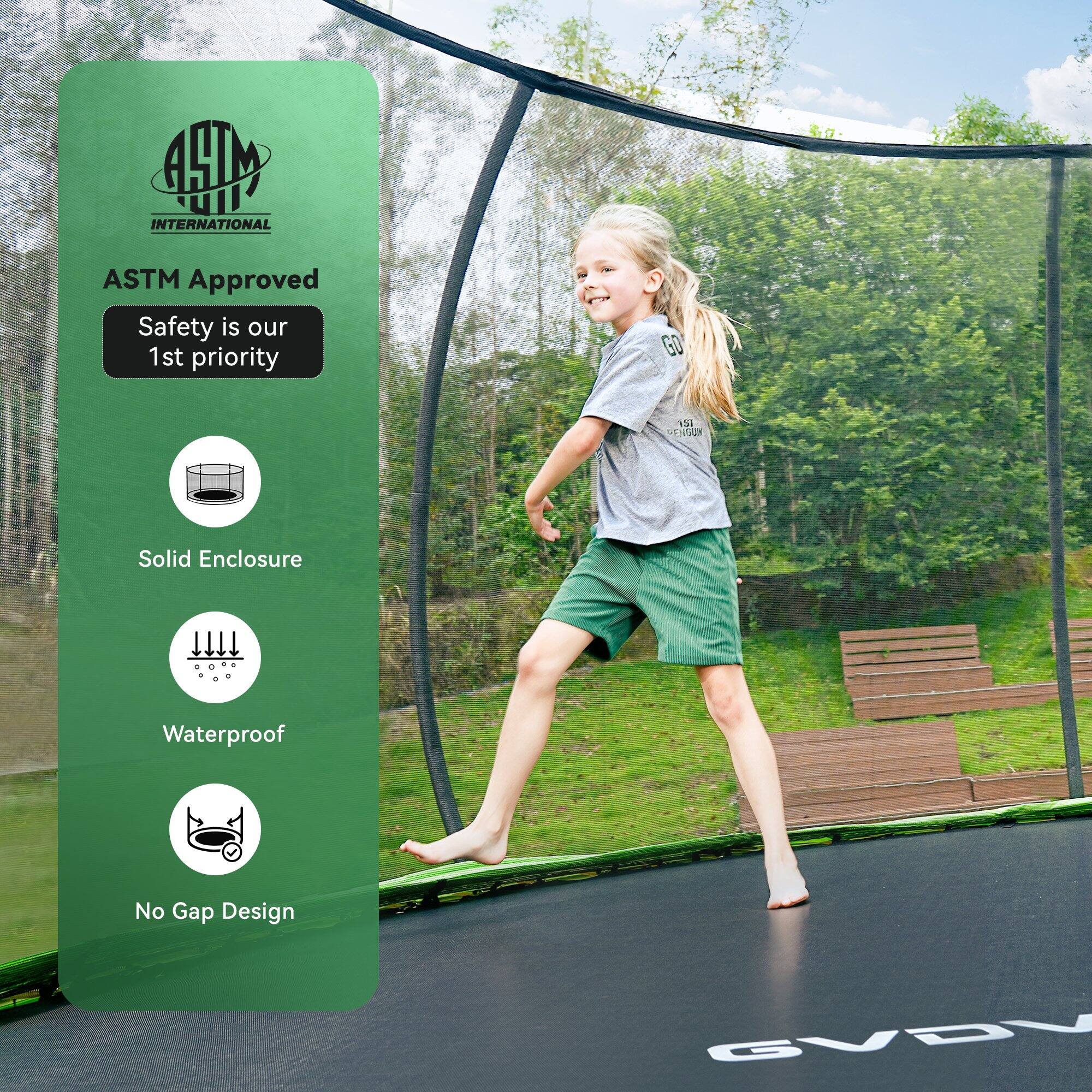 ASTM INTERNATIONAL  
ASTM Approved  
Safety is our 1st priority  

Solid Enclosure  
Waterproof  
No Gap Design