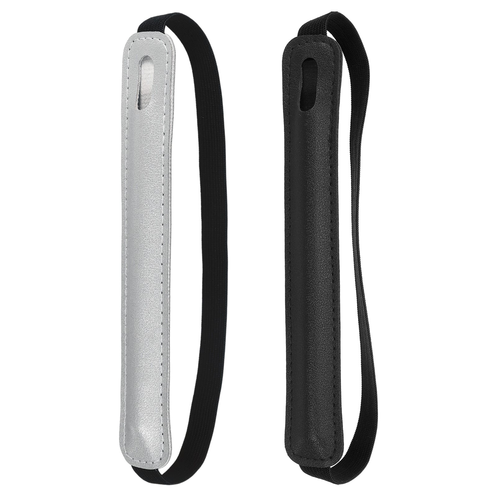 Unique Bargains - 2pcs Universal Stylus Holder for Tablet Retractable Elastic Pen Sleeve Pouch for Tablet Case Notebook - Black/Silver