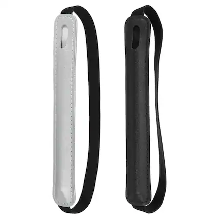 Front. Unique Bargains - 2pcs Universal Stylus Holder for Tablet Retractable Elastic Pen Sleeve Pouch for Tablet Case Notebook - Black/Silver.