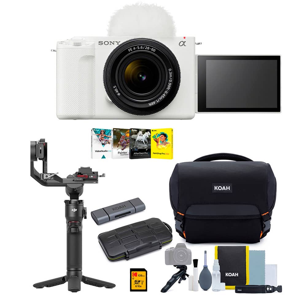 Sony - ZV-E1 Mirrorless Camera with 28-60mm Lens (White) and DJI RS 3 Mini Touchscreen Gimbal Stabiliz