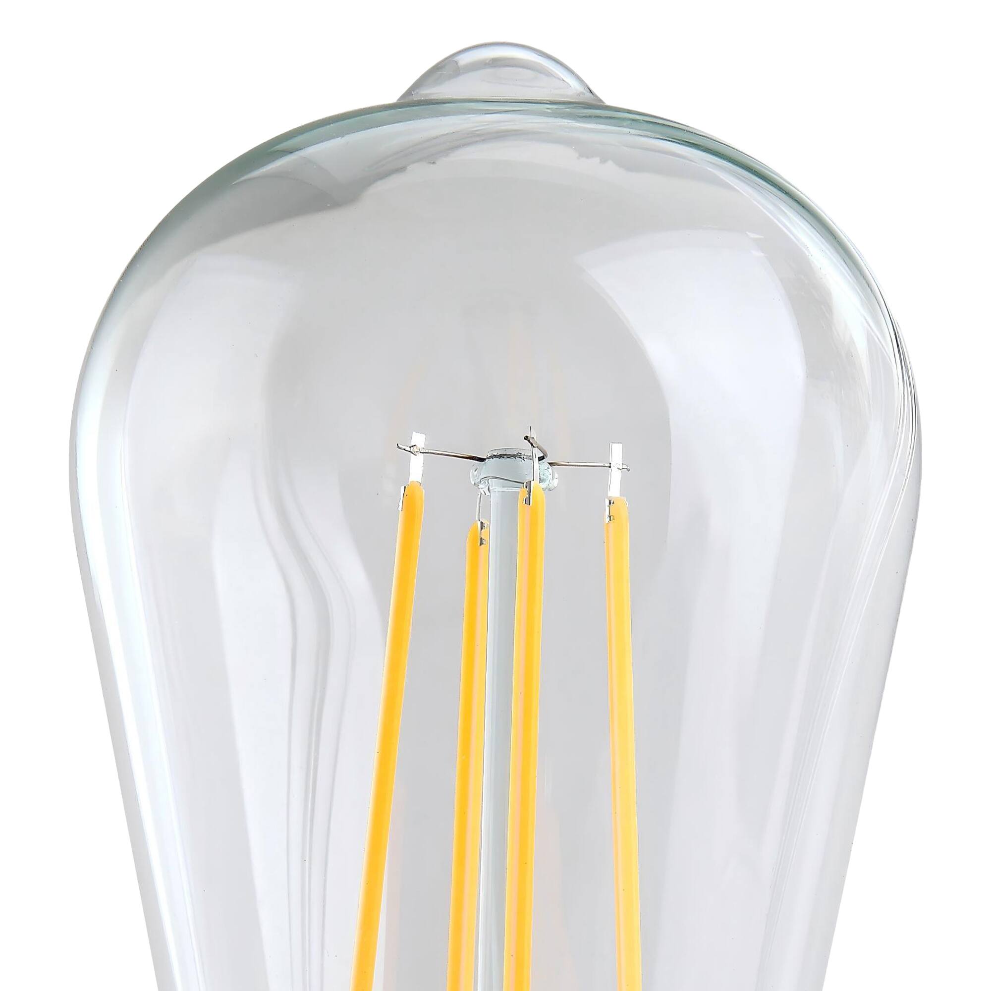 Left. Parrot Uncle - 6W Vintage Clear Glass 2700K Warm White Dimmable LED Filament Light Bulb - Clear.