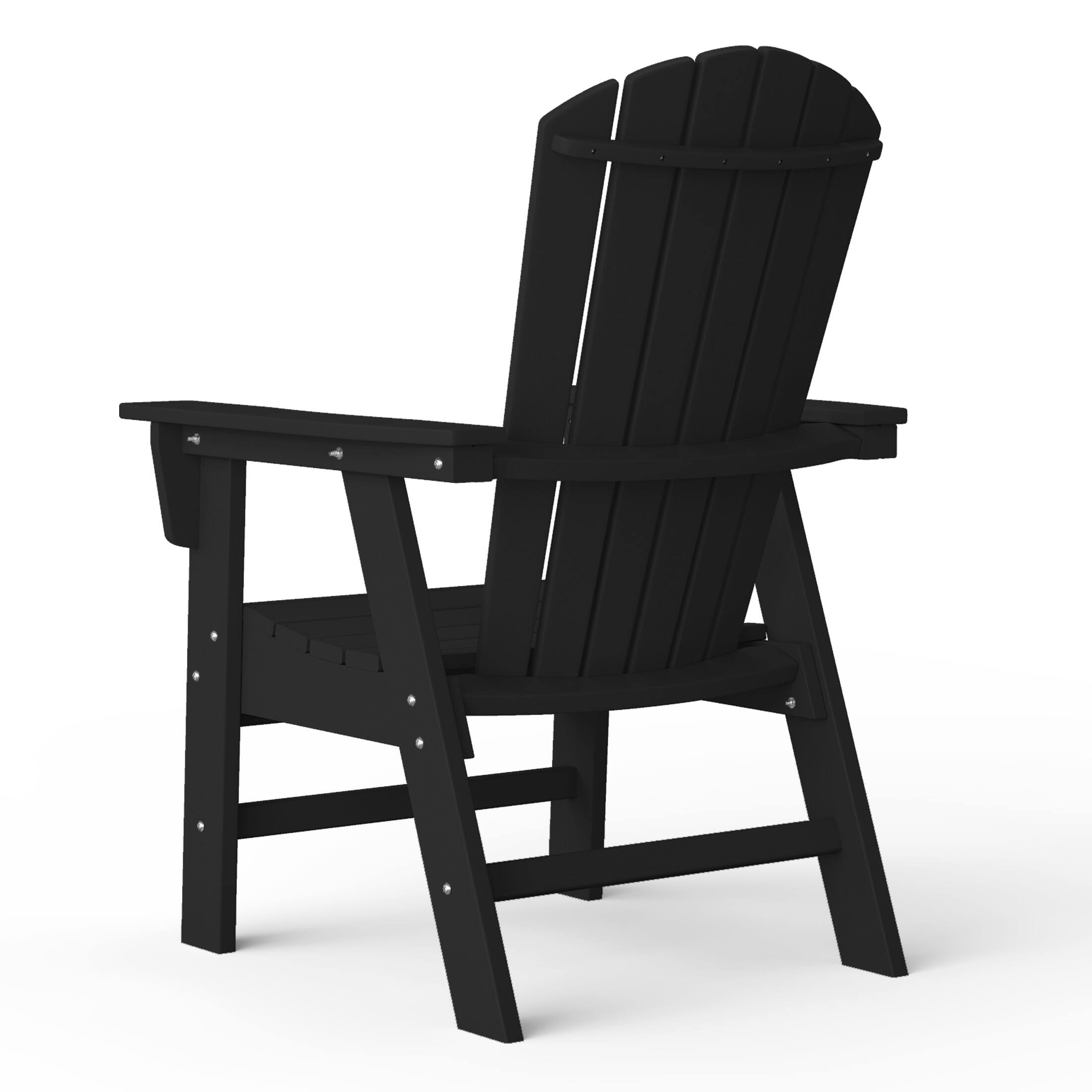 Alt View 2. WestinTrends - WestinTrends Dylan Outdoor Patio Shell-back Adirondack Dining Chair Weather Resistant - Black.