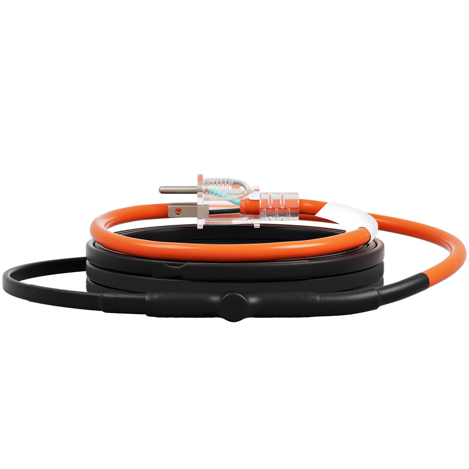 Alt View 5. VEVOR - Self-Regulating Pipe Heating Cable, 9FT 5W/FT Heat Tape for Pipes Freeze Protection, Water Pipe Heat Cable with Built-in - Black;Orange.
