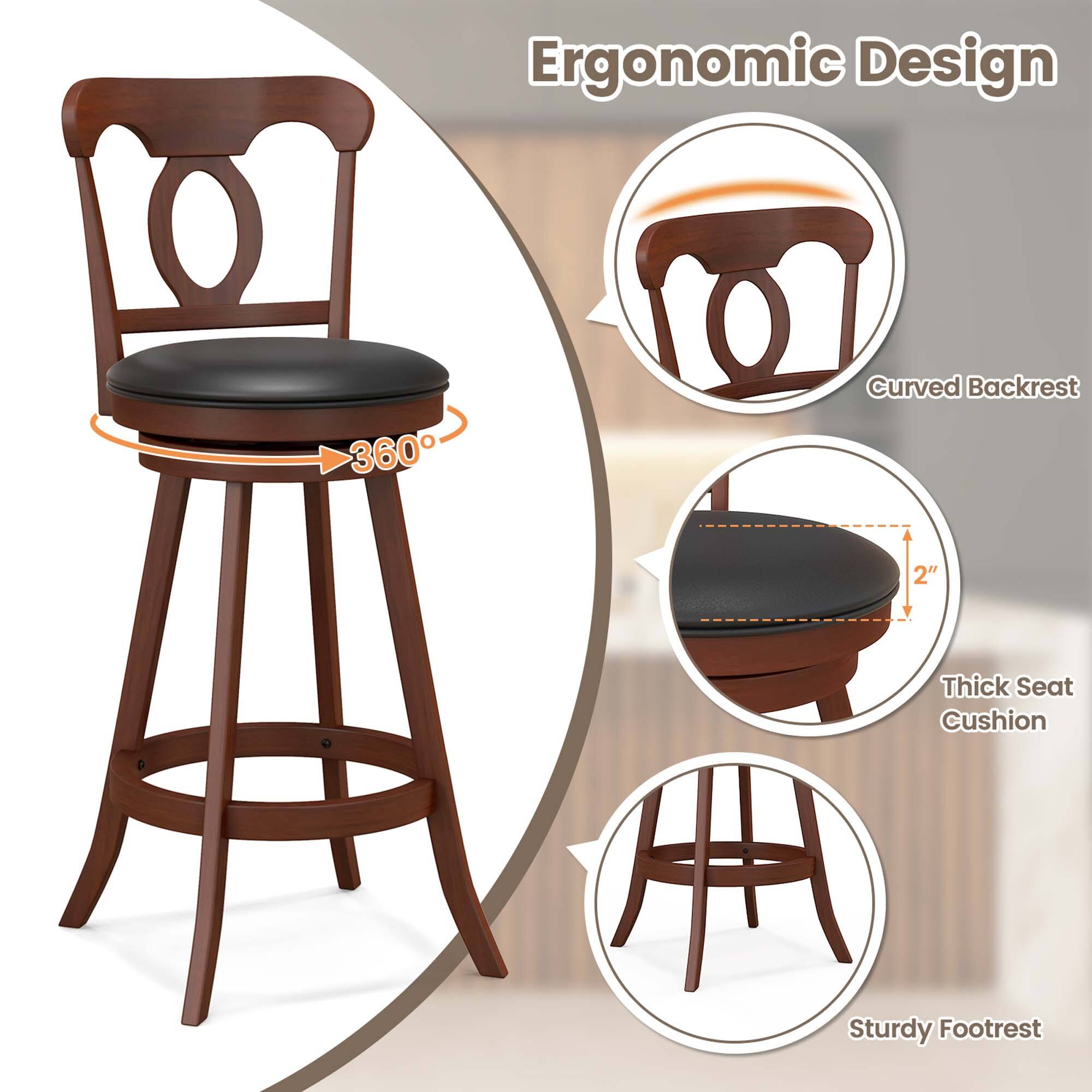 Ergonomic Design 360 Curved Backrest 2" Thick Seat Cushion Sturdy Footrest
