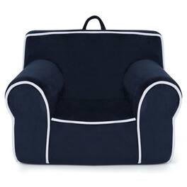 Costway - Kids Sofa Toddler Foam Filled Armchair w/ Velvet Fabric Baby Gift Navy Blue - Navy Blue